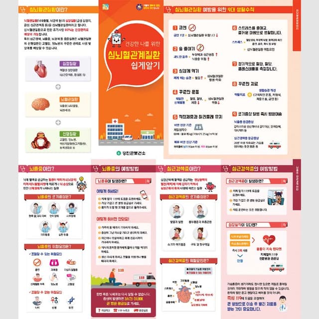 [G1-033] 심뇌혈관계질환 쉽게알기 4단 리플렛