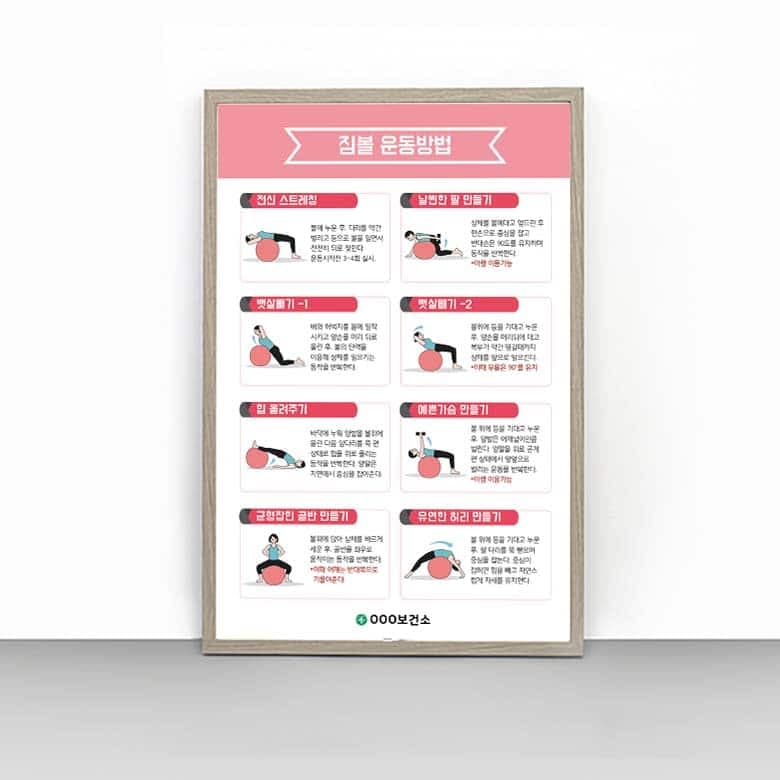 [E4-010] 짐볼 운동방법 판넬