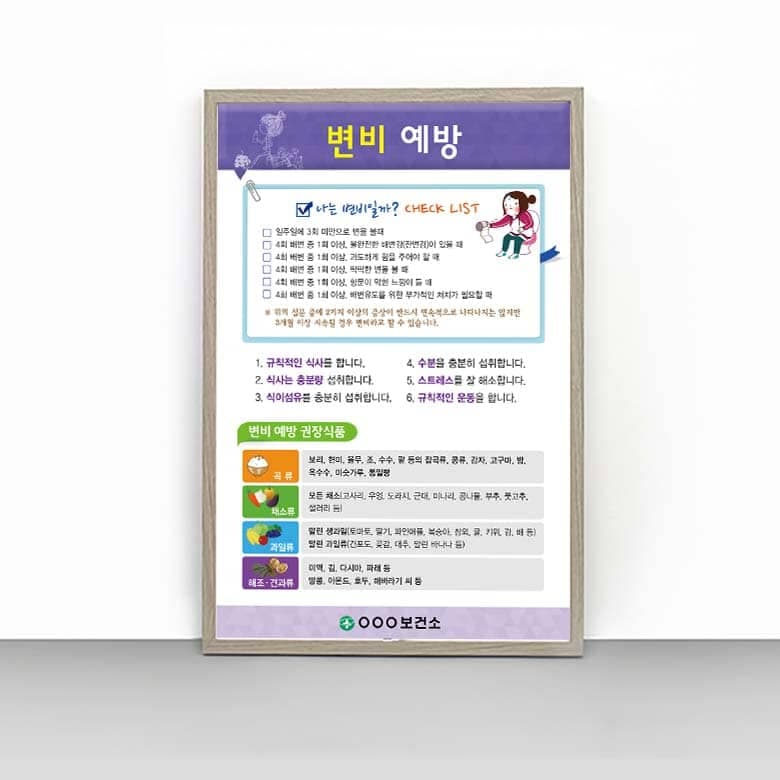 [K4-013] 변비 예방 판넬