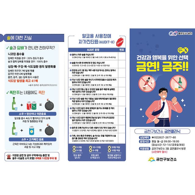 금천구보건소 리플렛(결제창)